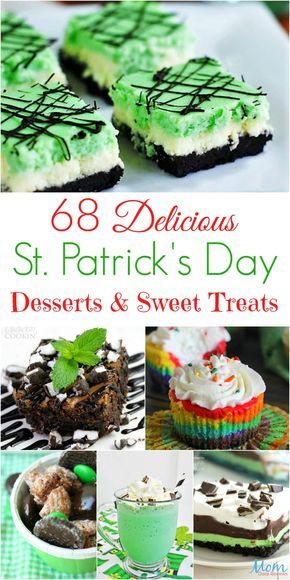 68 Delicious St. Patrick's Day Desserts and Sweet Treats banner St Paddy Desserts, At Paddy’s Day Desserts, Saint Patty Day Desserts, Saint Pattys Desserts, St Paddy's Day Desserts, Desserts For St Pats Day, At Patrick's Day Desserts, St Pats Day Treats, Saint Patrick Dessert Ideas