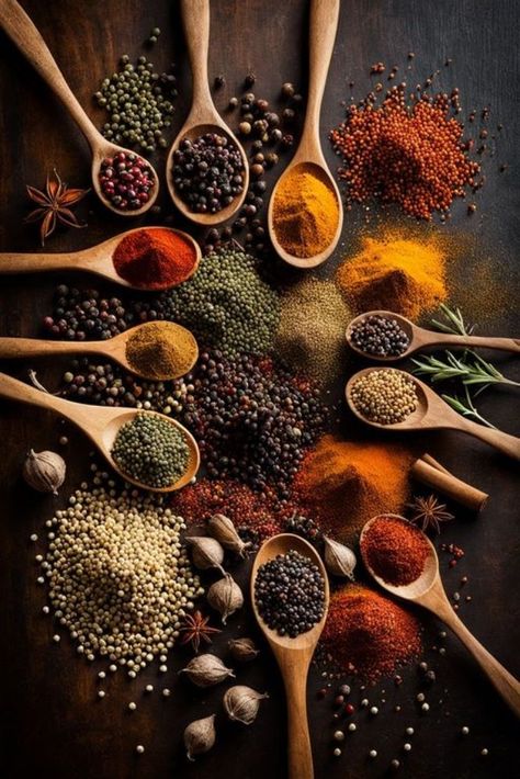 Spices Business Ideas, Spices Wallpaper, Spice Background, Spice Image, Rustic Food Photography, Spices Photography, Medicine Herbs, Food Business Card, Salmon Salad Recipes