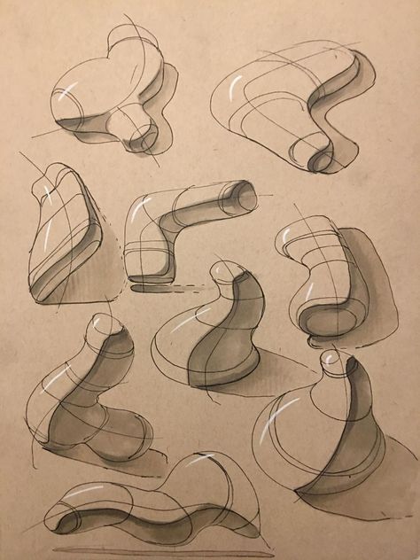 Blob Sketch, Organism Drawing, Organic Forms Drawing, Organic Shapes Design Art, Form Sketching, Shape Reference, Geometric Shapes Drawing, Structural Drawing, Dynamic Shapes