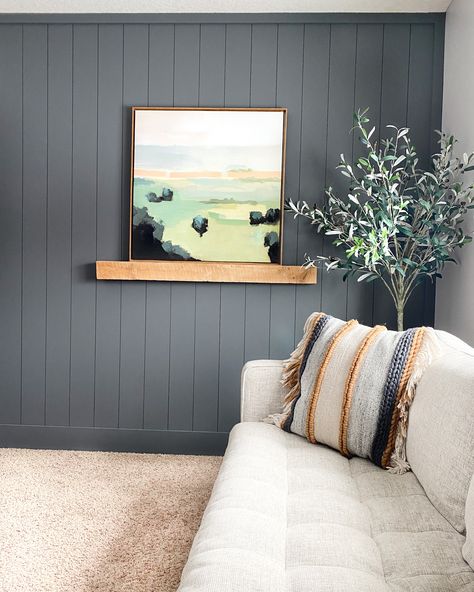 Adding a vertical shiplap accent wall takes a modern twist on traditional shiplap. Shiplap Living Room, Vertical Shiplap, Room Accent Wall, White Shiplap Wall, Shiplap Accent Wall, Shiplap Wall, Wallpaper Ceiling, Accent Walls In Living Room, White Shiplap