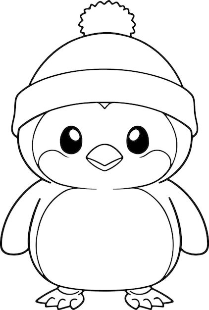 Vector ilustración de vector de pingüino... | Premium Vector #Freepik #vector #pinguino-dibujo #pinguino #dibujos #animales-colorear Coloring Pages Cute Animals, Penguin Coloring Pages Free Printable, Simple Penguin Drawing, Penguins Drawing, Cute Penguin Art, Cute Penguin Drawing, Coloring Page Animals, Penguin Drawing Easy, Penguin Coloring Page