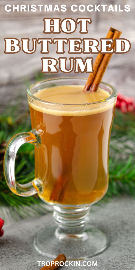 Hot Buttered Rum Recipe: glass mug with hot buttered rum   and garnished with a cinnamon stick. Buttered Rum Recipe, Hot Buttered Rum Recipe, Rum Tasting, Toddy Recipe, Butter Rum, Hot Toddies Recipe, Hey Bartender, Buttered Rum, Winter Cocktail