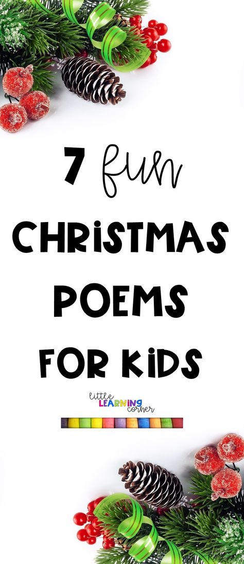 Christmas poems for kids Christmas Prayers For Kids, Holiday Poems Christmas, Elf On The Shelf Poems For Kids, Christmas Memory Verses For Kids, Snowflake Poem For Kids, Christmas Poems For Kids Church, Christmas Speeches For Children, Preschool Christmas Fingerplays, Preschool Christmas Poems