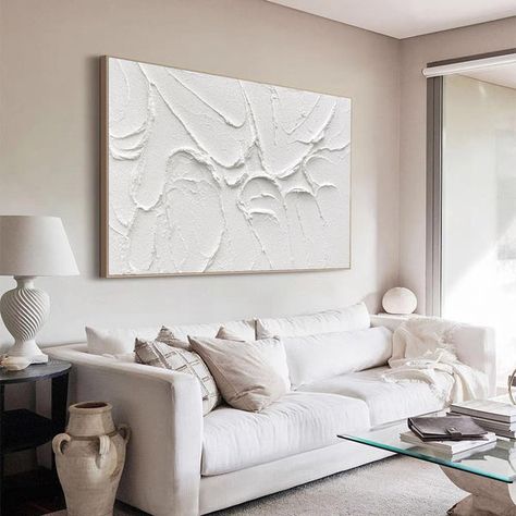 White Textured Wall Art, White Textured Wall, Minimalist Artist, White Abstract Painting, Plaster Art, Minimal Abstract, Art Texture, 3d Texture, White Wall Art