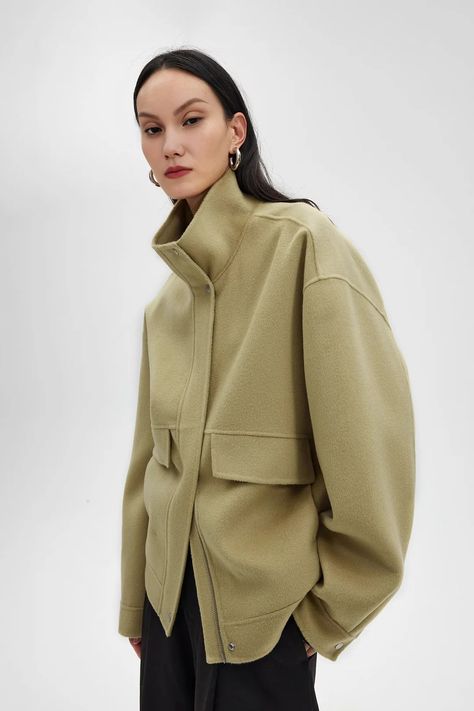 Luxe Silk Cashmere Jacket. Handcrafted, double-sided, dual zipper, precious cashmere and high-quality Australian wool.