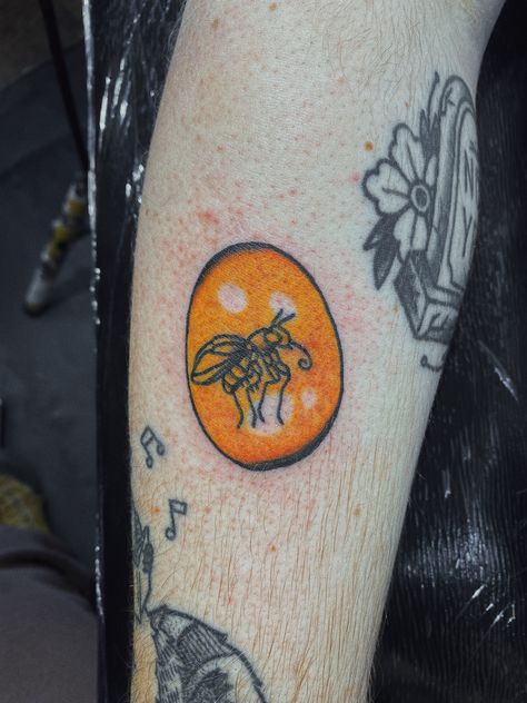 A traditional tattoo of a mosquito trapped inside some amber Amber Tattoo, Cardiff, Jurassic Park, Tattoo Artist, Tattoo Artists, Amber, Instagram Photos, Photo And Video, Tattoos