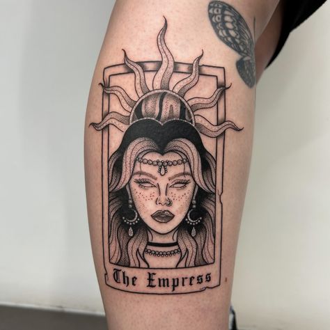 Cute Tarot Card Tattoo, The Chariot Tarot Art, Feminine Tarot Card Tattoo, Emperor Tarot Card Tattoo, Tarot Card Tattoo High Priestess, The Tower Tarot Tattoo, The High Priestess Tarot Tattoo, Tarot Cards Tattoo Ideas, The Empress Tattoo