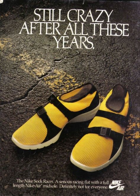 sockracer Vintage Nike Ads, Sneaker Ads, Nike Ads, Best Nike Running Shoes, Timberland Boat Shoes, Old Nikes, Nike Poster, Nike Ad, Shoes Ads