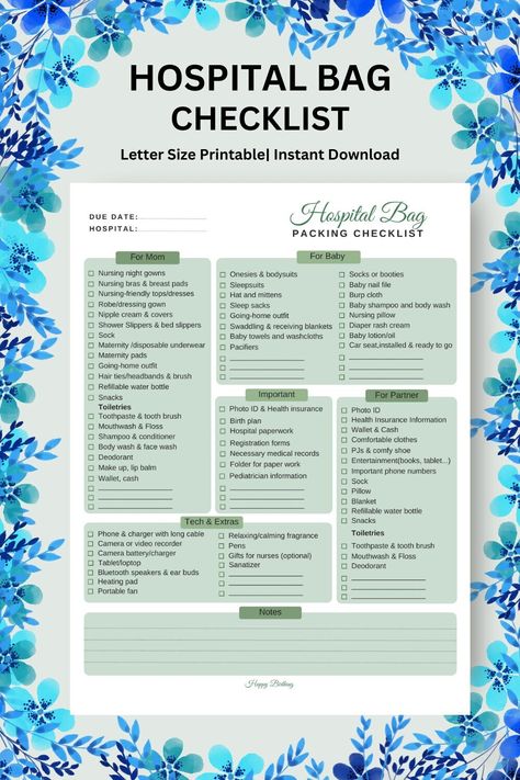 Labor and Delivery Checklist Hospital Bag Checklist, Maternity Printable Hospital Delivery Bag Checklist for mom, spouse/partner, and baby.  Stay fully prepared for your special day with our comprehensive Hospital Delivery Bag Checklist - helping you to have a smooth and stress-free birthing experience. This is a DIGITAL PRODUCT. No physical product will be shipped to you.  File Type: INSTANT DOWNLOAD PRINTABLE FILE WHAT YOU ARE PURCHASING Minimalist Maternity Hospital Bag Checklist (Digital Fil Delivery Bag Checklist, Dad Hospital Bag, Pregnancy Hospital Bag Checklist, Delivery Hospital Bag, Labor Bag, Hospital Checklist, Hospital Bag For Mom To Be, Pregnancy Hospital Bag, Labor Hospital Bag