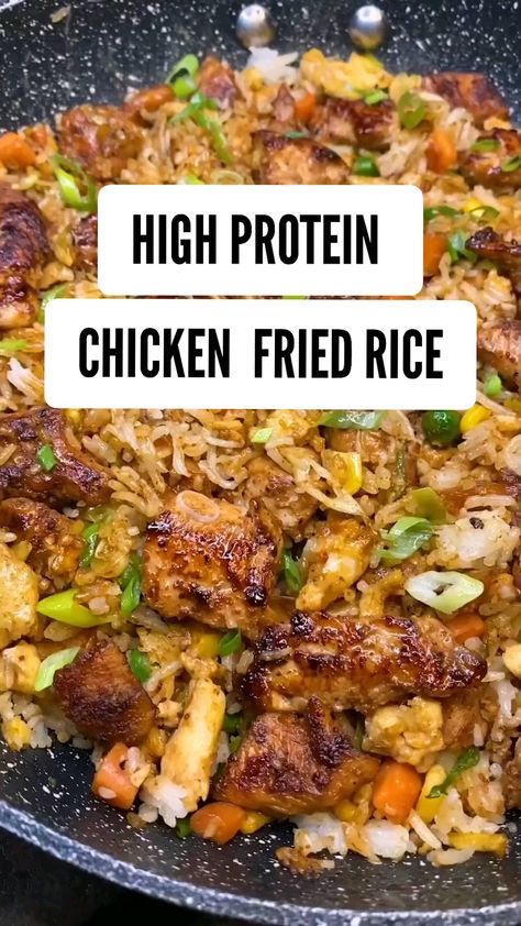 Essen, Protein Chicken Fried Rice, Protein Recipes Dinner, High Protein Recipes Dinner, Protein Dinner Recipes, High Protein Chicken, Protein Meal Prep, Protein Meal Plan, High Protein Dinner