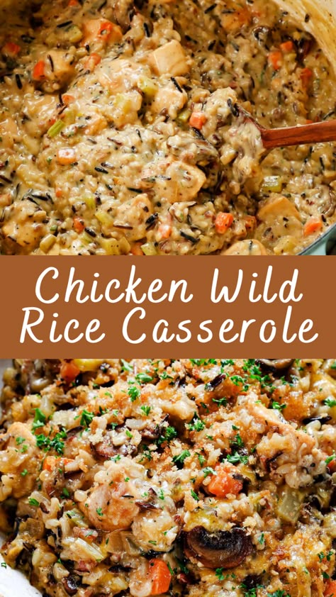 Chicken Wild Rice Casserole Recipe | Cheff Recipes Creamy Chicken And Wild Rice Casserole, Chicken And Vegetable Casserole Recipes, Dairy Free Chicken And Rice Casserole, Chicken And Rice One Pot Dinner, Sausage And Wild Rice Casserole, Chicken Tenders Casserole, Canned Chicken And Rice Recipes, Family Casseroles Dinners, Summer Casseroles Dinners