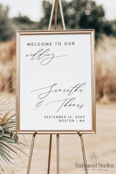 Modern Wedding Welcome Sign Download Wedding Display Entrance Sign for Ceremony Venue Welcome Decor Modern Wedding Welcome Sign, Elegant Modern Wedding, Keepsake Wedding, Wedding Display, Entrance Sign, Wedding Entrance, Modern Minimalist Design, Welcome Decor, Wedding Welcome Sign