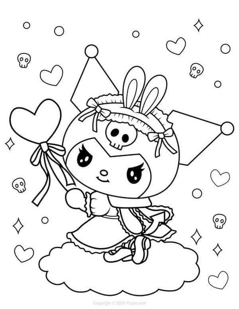 Batman Coloring Pages, Kawaii Characters, Hello Kitty Colouring Pages, Heart Coloring Pages, Kitty Coloring, Spring Coloring Pages, Printables Free Kids, Hello Kitty Coloring, Kitty Drawing