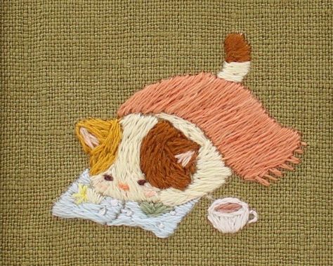 A Cat, Embroidery Patterns, Embroidery