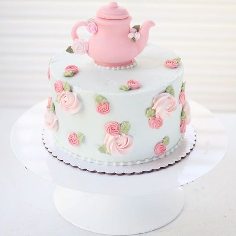 Princess Tea Party Cake Ideas, Cake For Tea Party Birthday, Tea Party Birthday One Year Old, 1st Birthday Afternoon Tea Party, Tea Cup Birthday Cakes, Tea Party Themed First Birthday, Fourth Birthday Tea Party, Tea Time For Two Birthday, Birthday Cake Tea Party