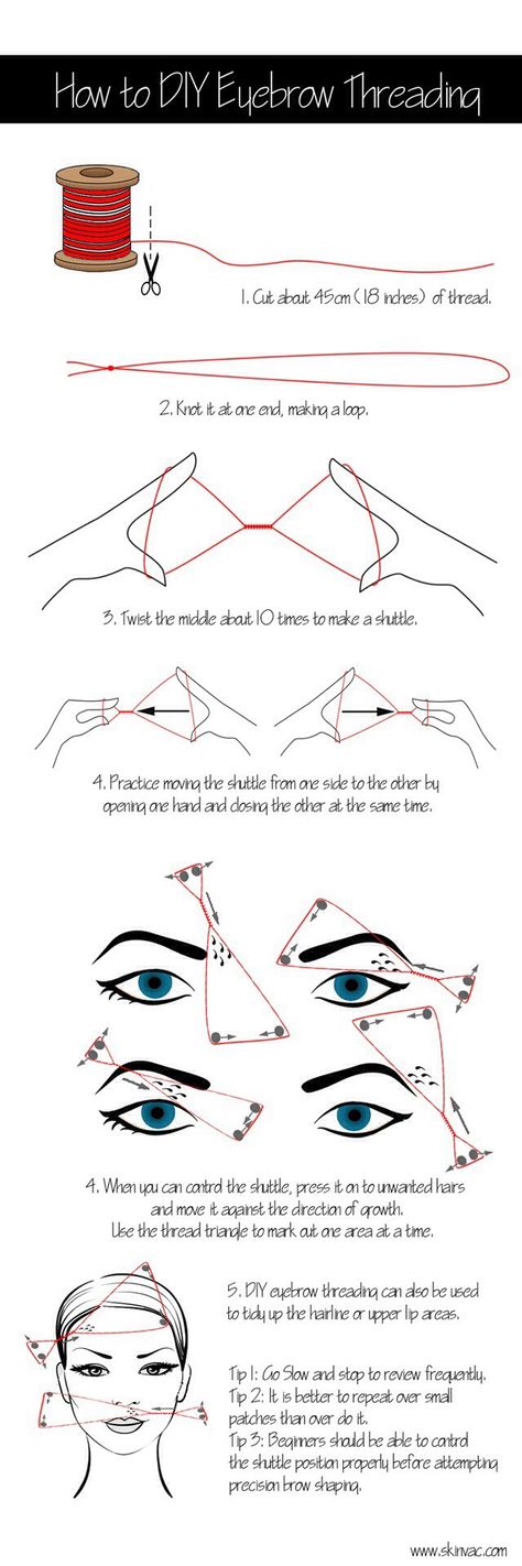 How to thread your own eyebrows.. Worth a shot! Brow Threading, Nails Shape, Hair Removal Diy, Best Makeup Tutorials, Seni Dan Kraf, Threading Eyebrows, Smink Inspiration, Perfect Eyebrows, Kraf Diy