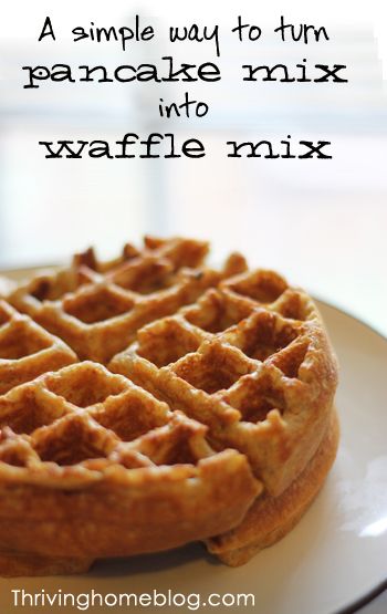 One simple ingredient can change pancake mix into waffle mix! Waffle Mix Recipes, Krusteaz Pancake Mix, Make Waffles, Pancake Mix Recipe, Thriving Home, Waffle Iron Recipes, Pancake Mix Recipes, Waffle Maker Recipes, How To Make Waffles