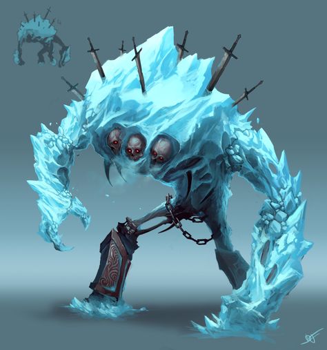 Ice Monster, Cool Monsters, 다크 판타지, Creature Drawings, Monster Concept Art, Dnd Art, Fantasy Monster, Fantasy Creatures Art, Mythical Creatures Art