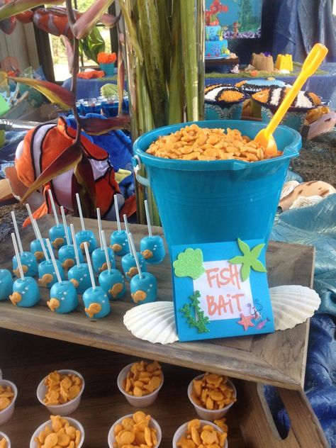 kids birthday party ideas | Finding Nemo theme | Pretty Presentations Catering, Newton MS Baby Shower Food For Boy, Nemo Baby Shower, Finding Dory Birthday Party, Dory Birthday Party, Finding Nemo Party, Finding Dory Birthday, Nemo Birthday Party, Lila Party, Dory Birthday