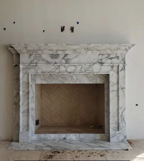 Bungalow Fireplace, Marble Fireplace Mantel, Marble Fireplace Surround, Marble Fireplace, Antique Fireplace, Fireplace Surround, Fireplace Remodel, Cabinetry Design, Bathroom Inspiration Decor