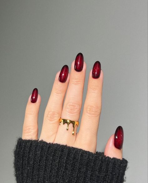 Nails | nail art | nail designs | nail ideas | nail art designs | nails acrylic | nail designs fall | nail trends | nail art fall Vampire Nails, Drip Nails, Red Nail Designs, Burgundy Nails, Red Nail, Prom Nails, Chic Nails, Almond Nails, Swag Nails