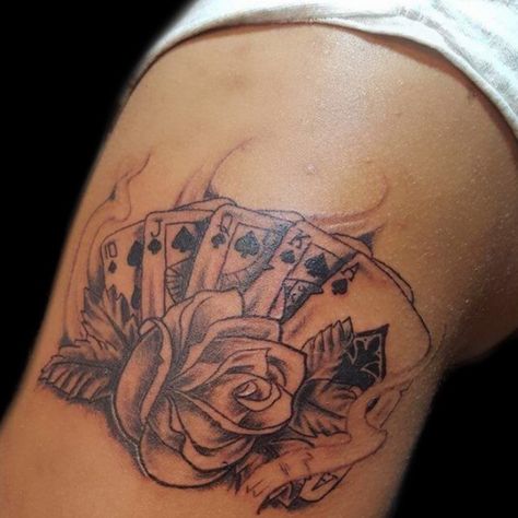 Playing Cards Tattoo ➕➕ | By Alex Ivan | Done at Main Street Ink Tattoos | May 14th 2018 | 538418 Face Card Tattoo, Wild Card Tattoo Ideas, Wildcard Tattoo, Jack Card Tattoo, Playing Cards Tattoo Design, Queen Card Tattoo, Playing Card Tattoo Ideas, Deck Of Cards Tattoo, Liam Tattoo