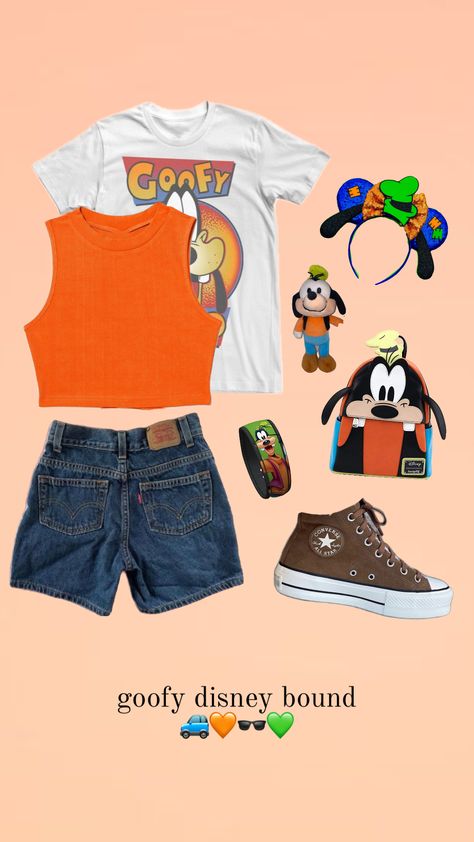 goofy! #disney #disneyoutfit #disneyworld #disneyland #outfit #outfitinspo #goofy Senior Trip Outfits, Disneyland Aesthetic Outfit, Goofy Outfits, Disneyworld Outfits, Disneyland Aesthetic, Disney Bound Outfits Casual, Disney Trip Outfits, Disney Outfits Women, Theme Park Outfits