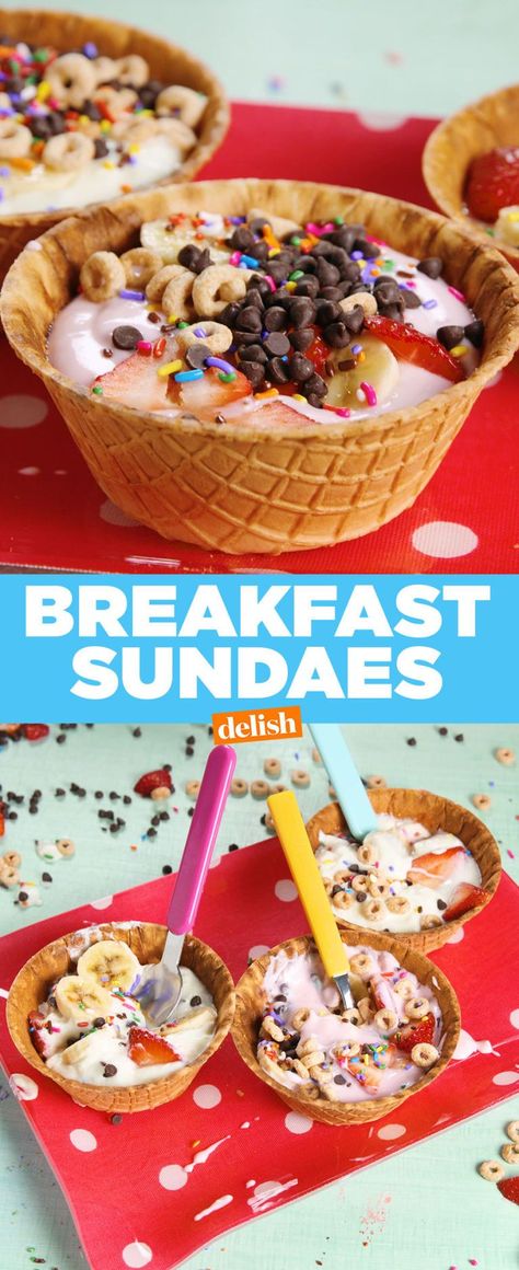 Sundae Recipes, Breakfast Birthday, Toddler Breakfast, Summer Breakfast, Breakfast Party, Birthday Breakfast, Breakfast Healthy, Summer Snacks, Christmas Breakfast