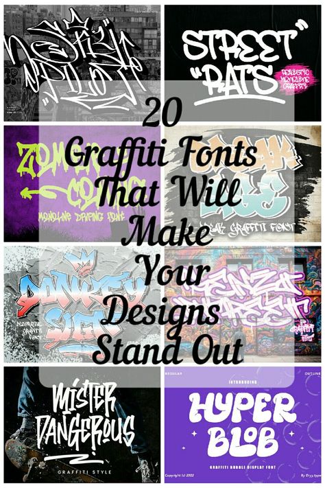 20 Graffiti Fonts That Will Make Your Designs Stand Out Free Graffiti Fonts Download, Graffiti Logo Design Ideas, Graffiti Lettering Fonts Street Art, Graffiti Lettering Style Street Art, Graphitti Letters Fonts, Font Websites, Graffiti Letters Styles, Urban Font, Free Graffiti Fonts