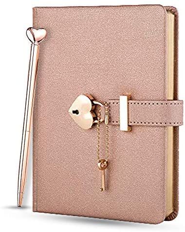 Amazon.com : Poshieca Heart Shaped Lock Diary with Key PU Leather Cover Journal Personal Organizers Secret Notebook for Girls & Women B6 Size 5.3x7inch Diary with Rose Gold Metal Ballpoint Pen (Grey) : Office Products Lock Diary, Diary For Girls, Diary With Lock, Pink Bedroom Design, Secret Notes, Grey Office, Leather Journal Cover, Cover Journal, Diary Notebook