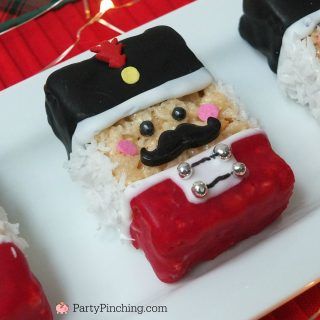 Nutcracker rice krispie treats, Nutcracker Christmas party ideas, fun and easy Nutcracker theme cookie party ideas Rice Krispie Treats Cutouts, Rice Krispie Treats Birthday, Krispie Treats Christmas, Nutcracker Christmas Party, Sweet Treats Party, Nutcracker Sweet, Kid Friendly Dessert, Krispie Treats Recipe, Diy Desserts