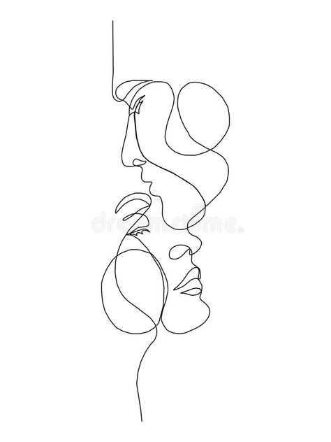 2 Faces Tattoo, Faces Tattoo, Continuous Line Tattoo, Minimalist Concept, Line Drawing Tattoos, Contour Line Drawing, Face Tattoos For Women, Incredible 2, One Line Tattoo