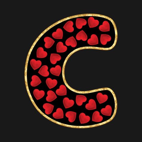 Check out this awesome 'Cute+letter+C+-+love+style%E2%80%93+Initial+C+with+red+hearts+...' design on @TeePublic! Hockey Wife, Initial C, Cute Letter, Gift For Love, Hearts Design, Cute Letters, Fabric Red, Valentine Birthday, Romantic Design