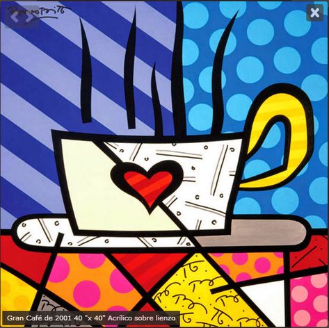 cuadros-con-colores-vivos Romero Britto Art, Britto Art, Art Web, Pop Art Comic, Paris Art, Pop Art Print, Art Pop, Modern Painting, Graffiti Art