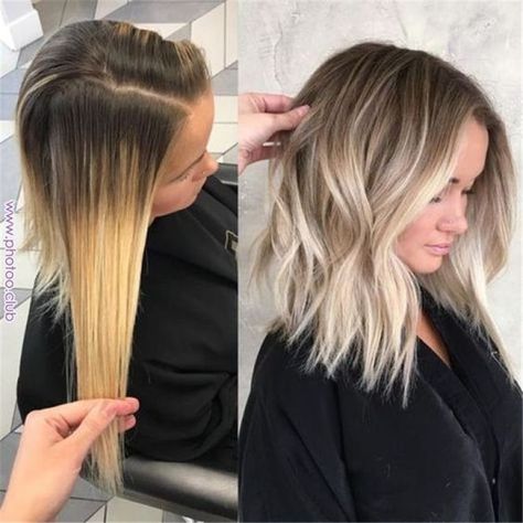 Blonde Ombre Short Hair, Human Lace Front Wigs, Brown To Blonde Ombre, Short Ombre Hair, Curl Hair, Frontal Hairstyles, Ombré Hair, Hair Color For Women, Short Hair Balayage