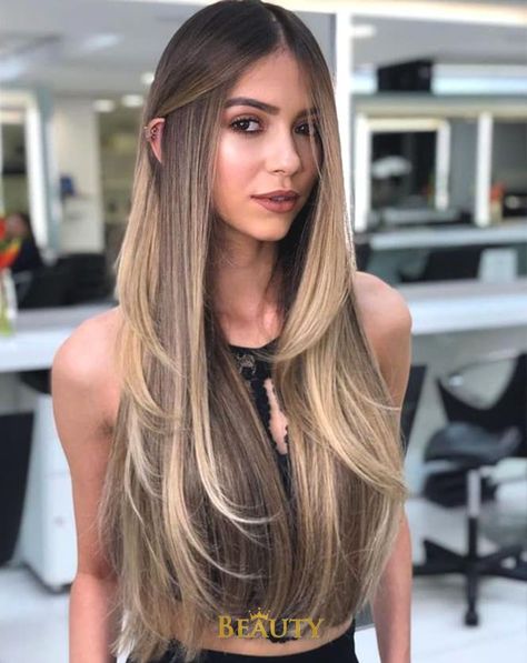 Long Layered Hair, Ombre Hair Colour, Fesyen Rambut, Ombre Hair Color, Long Blonde, Haircuts For Long Hair, Hair Color Balayage, Long Blonde Hair, Hair Color Trends