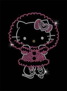 Shine Designs on Pinterest | Iron On Transfer, Rhinestone ... Cremation Glass Art, Rhinestone Shirt Designs, Rhinestone Designs Pattern, Craft Workshop, Kitty Pictures, Rhinestone Shirts, Hello Kitty Backgrounds, Hello Kitty Drawing, Changsha