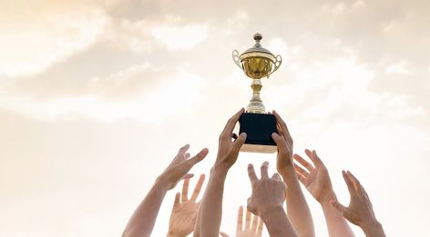 Hands of people with golden trophy, spor... | Premium Photo #Freepik #photo #holding-trophy #championship-cup #victory #winner-trophy Glossier Background, Business Competition, Star Trophy, Sports Trophies, Zero To Hero, Award Ideas, Comic Tutorial, Team Success, Silhouette People