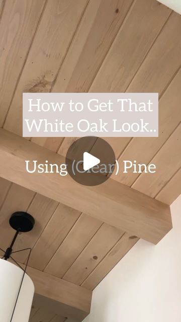 Paige | Budget DIY + Custom Carpentry + Design on Instagram: "You too can get the White Oak look for less, using Clear Pine + my favorite stain combo! We have used these exact materials time & time again, for multiple projects, to achieve the White Oak look I love!  My go-to stain combo that works every time- One thing I do before even getting started on staining: sand the wood I’m working on. Sanding is a key step you do not want to miss, as it helps remove the yellow layer that is in a lot of woods. I start with 120/150 grit and then move to 220 so it gets nice & smooth!  Once sanded, I apply Minwax Pre-Stain & wipe away any excess. This helps so the stain goes on evenly. After the allotted dry time, you need to lightly sand with 220 and then apply your 1st stain (Simply White) within an Different Stains On Pine Wood, Layered Stain On Wood, Best Stain Combo For Pine, Light Stain For Pine Wood, Minwax Stains On Pine, Minwax White Oak Stain, White Oak Look On Pine, Stain Pine To Look Like Oak, Pine Stained To Look Like White Oak