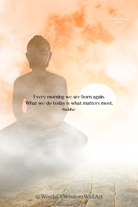 Morning Yoga Quotes, Buddha Print, Meditating Buddha, Buddha Artwork, Zen Quotes, Yoga Prints, Buddha Quotes Inspirational, Buddhist Quotes, Born Again