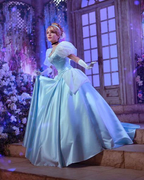 Cinderella Ballgown, Cinderella Gown, Disney Princess Dress Up, 90s Bollywood Fashion, Cinderella Cosplay, Disney Princess Cosplay, Satin Silk Dress, Cinderella Costume, Pretty Quinceanera Dresses