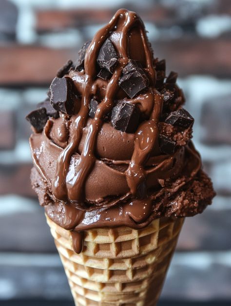 Chocolate Soft Serve Ice Cream:  Base: Creamy, smooth chocolate soft serve made with milk, cream, sugar, cocoa powder, and stabilizers. 𝗙𝗹𝗮𝘃𝗼𝗿 𝗕𝗼𝗼𝘀𝘁:  Extra richness with added cocoa or chocolate syrup.  𝗕𝗿𝗼𝘄𝗻𝗶𝗲𝘀:  Dense, fudgy chocolate brownies made with butter, sugar, eggs, cocoa powder, flour, and chocolate chips. Topping: Cut into chunks and generously sprinkled on top of the soft serve. Chocolate Syrup: Chocolate Soft Serve Ice Cream, Chocolate Syrup Brownies, Chocolate Soft Serve, Fudgy Chocolate Brownies, Soft Ice Cream, Brownie Ice Cream, Serve Ice Cream, Frozen Dessert Recipe, Ice Cream Base