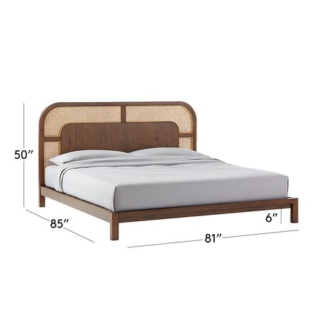 Modern King Size Beds & Bed Frames | CB2 Canada Cane Bed Frame, Modern King Bed Frame, Black King Bed, Modern King Bed, White Linen Sheets, Queen Bed Mattress, White Metal Bed, Black Metal Bed, Cane Bed