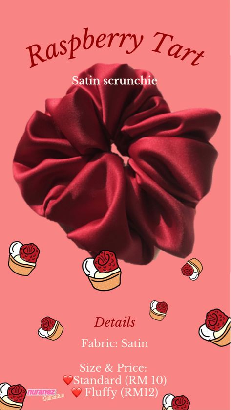 Scrunchie Business Name Ideas, Scrunchies Business, Scrunchies Ideas, Scrunchie Business, Accessories Photoshoot, Hair Accessories Diy Headband, Business Name Ideas, Raspberry Tart, Business Cards Design