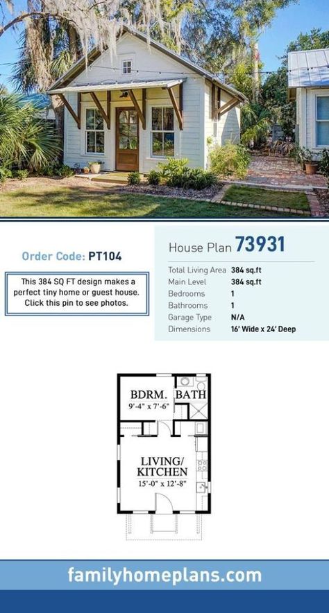 Top Two Tiny House Plans on Pinterest - Family Home Plans Blog Micro House Plans, Guest House Plans, Boho Quotes, Southern Style House Plans, Tiny House Plan, A Small House, Tiny House Floor Plans, Micro House, Lighting Chandeliers