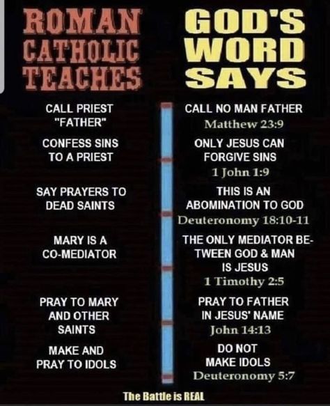 Catholics Vs Protestants, Bible Contradictions, Bible Charts, Bible Overview, Secular Humanist, Revelation 17, Catholic Doctrine, Revelation Bible, Catholic Beliefs