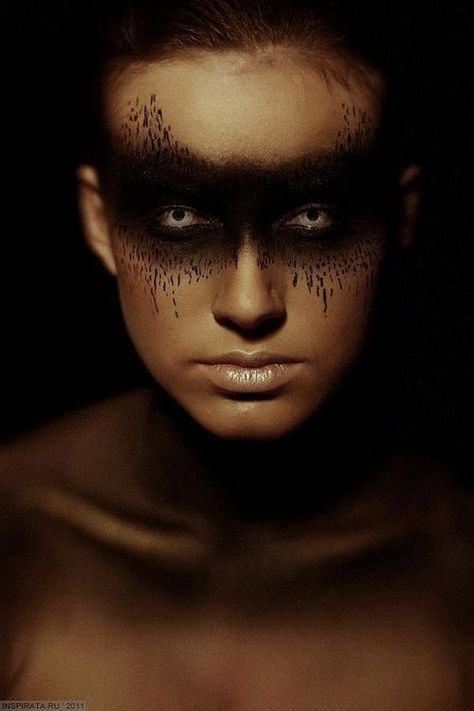 Dark Angel Makeup, Angle Makeup, Extreme Make-up, Demon Makeup, Fantasy Make-up, Dark Mask, Halloweenský Makeup, Angel Makeup, Mask Style