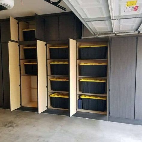 Garage Cabinets Diy, Casa Garage, Diy Garage Storage Cabinets, Garage Storage Inspiration, Plan Garage, Garage Design Interior, Garage Organisation, Garage Cabinet, Garage Laundry