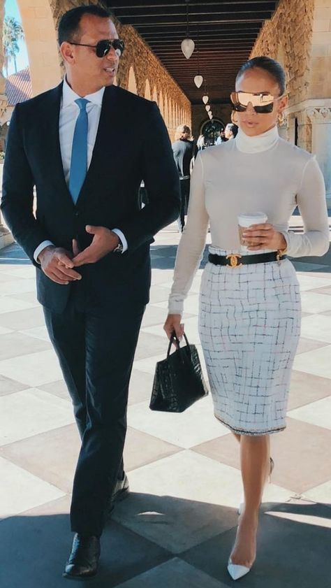 J Lo Has Her Chanel Belt and Hermès Bag, but This 1 Other Accessory Ties Her to Her Man Belted Outfits Women, Chanel Belt Outfit, J Lo Outfits, Hermes Belt Women Outfits, J Lo Style, Jennifer Lopez Outfits, Corporate Attire Women, J Lo Fashion, Corporate Attire