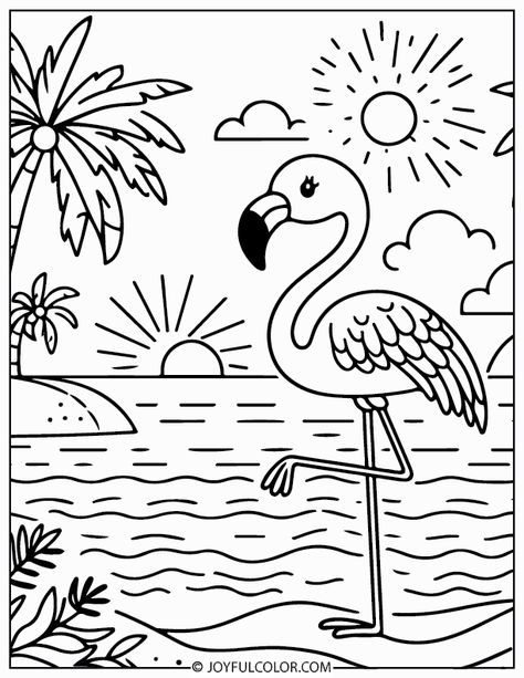 Unleash your creativity! Click the link above to explore our amazing collection of coloring pages. Perfect for relaxation and fun. Start coloring now! 😃🙂😝 Luau Coloring Pages Free Printable, Flamingo Crafts For Kids, Hawaiian Coloring Pages, Summer Coloring Pages Free Printable, Flamingo Printables, Printable Flamingo, Summer Coloring Sheets, Flamingo Coloring Page, Thanksgiving Coloring Book